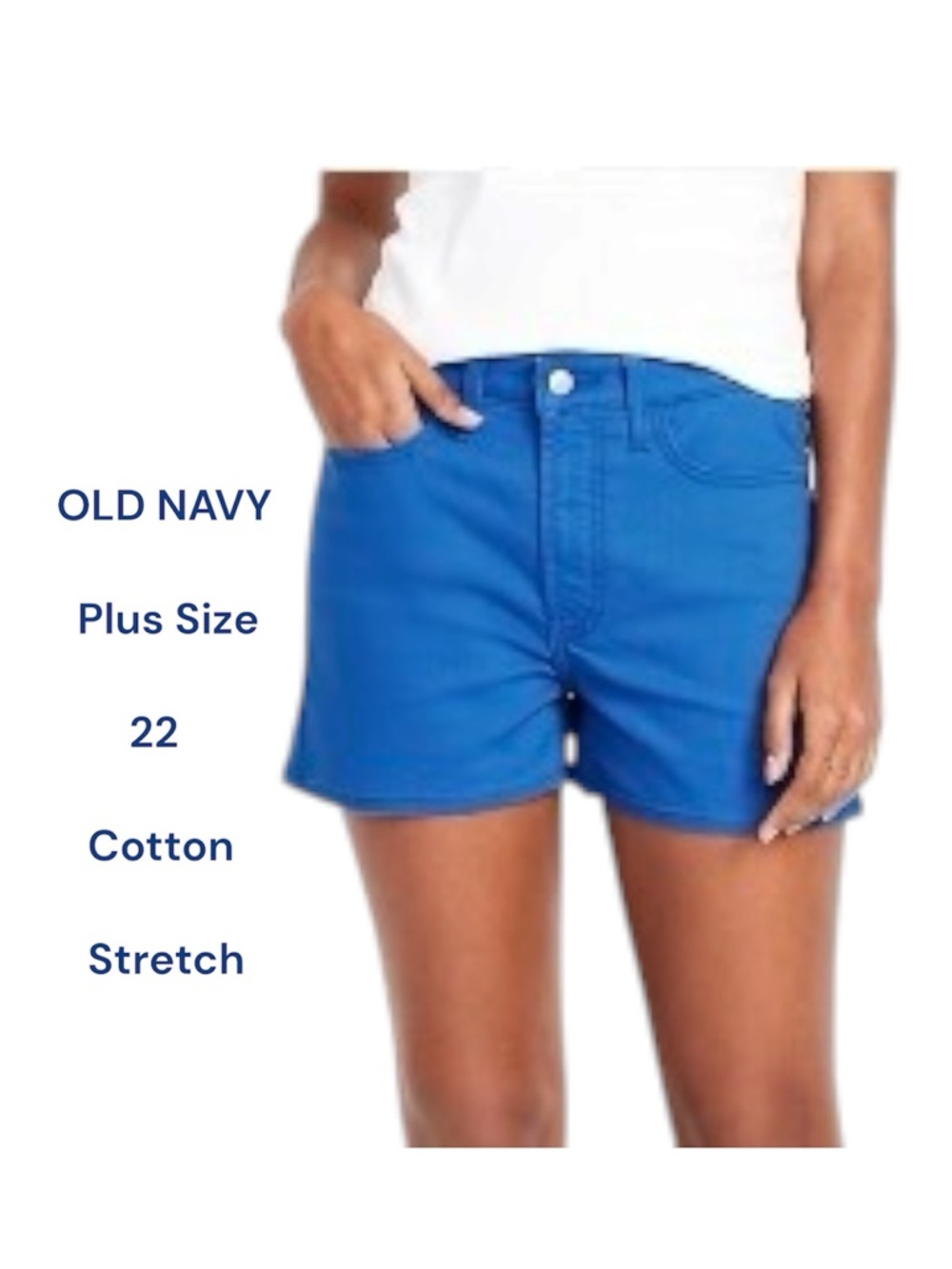 Old Navy Plus Size Blue Cobalt High-Rise Stretch Shorts Size 22 Inseam 3”